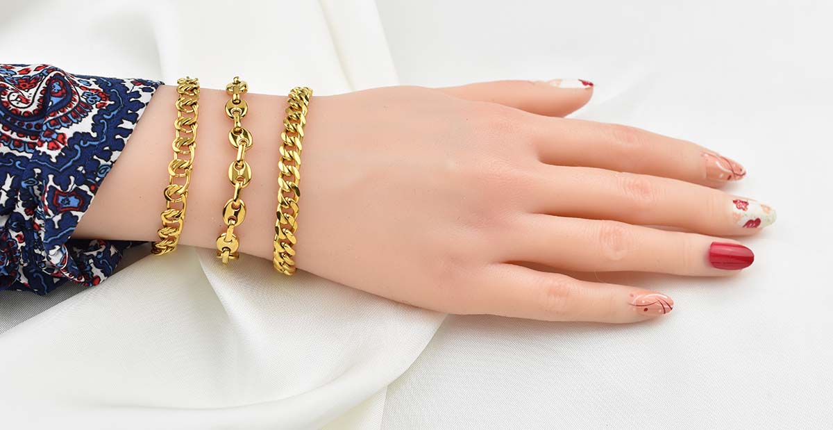 Micro Cuban Gold Bracelet 7MM Βραχιόλι από ανοξείδωτο ατσάλι 316L